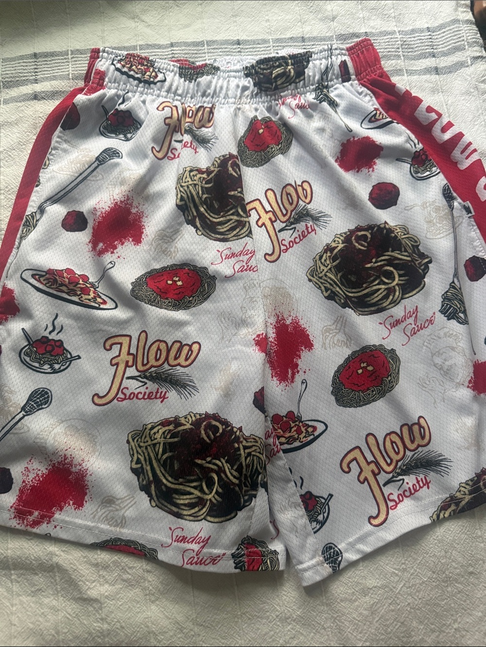Medium Flow Society ‘Sunday Sauce’ ‘Spaghetti & Meat Attack’ Lacrosse Shorts